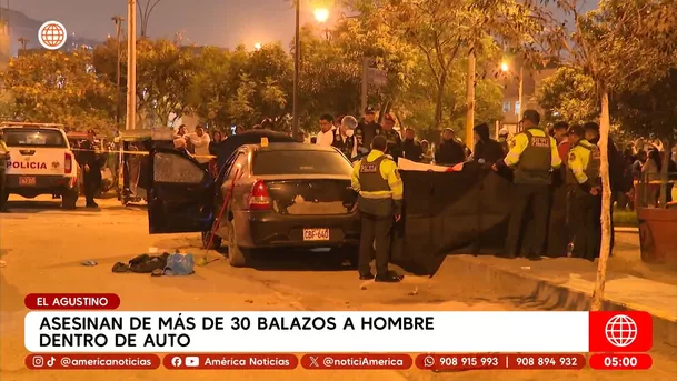 Asesinan a hombre con más de 30 balazos en El Agustino. Foto: América Noticias Asesinan a hombre con más de 30 balazos en El Agustino. Foto: América Noticias