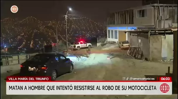 Cuatro delincuentes asesinan a un hombre para robarle su motocicleta en VMT/ América Noticias