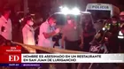 Asesinan a hombre en un restaurante de San Juan de Lurigancho