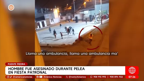 Hombre fue asesinado durante pelea en fiesta patronal en Puente Piedra. Foto: América Noticias