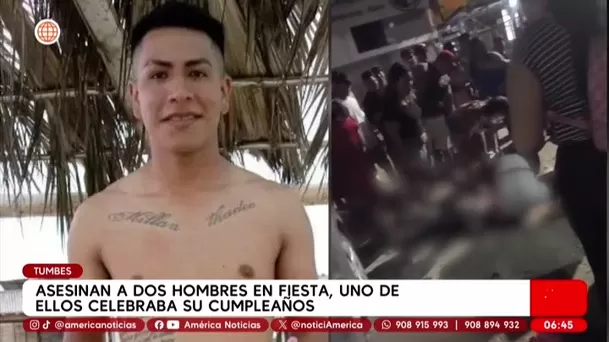 Asesinan a joven en su cumpleaños durante fiesta en Tumbes. Foto: América Noticias Asesinan a joven en su cumpleaños durante fiesta en Tumbes. Foto: América Noticias