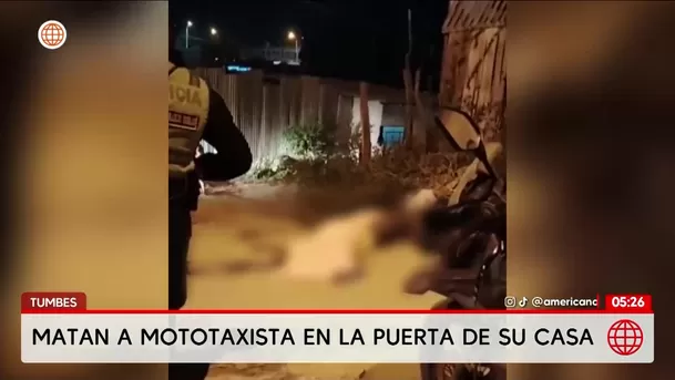 Asesinan a mototaxista frente a su vivienda en Tumbes. Foto: América Noticias Asesinan a mototaxista frente a su vivienda en Tumbes. Foto: América Noticias