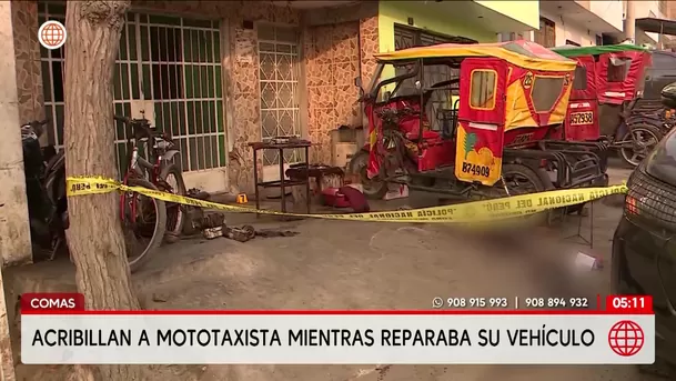 Asesinan a mototaxista en taller mecánico de Comas. Foto: América Noticias