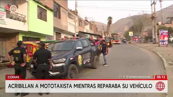 Asesinan a mototaxista en taller mecánico de Comas. Foto: América Noticias
