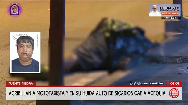 Asesinan a mototaxista y sicarios caen a acequia en Puente Piedra. Foto: América Noticias Asesinan a mototaxista y sicarios caen a acequia en Puente Piedra. Foto: América Noticias