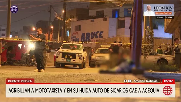 Asesinan a mototaxista y sicarios caen a acequia en Puente Piedra. Foto: América Noticias Asesinan a mototaxista y sicarios caen a acequia en Puente Piedra. Foto: América Noticias