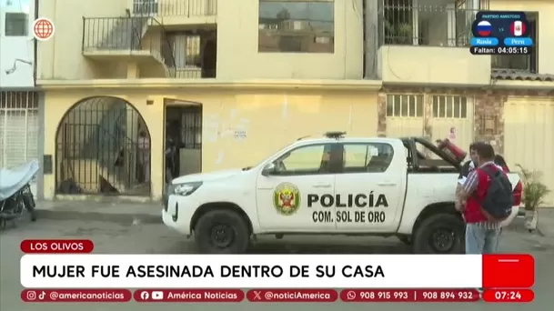 Mujer de 72 años fue asesinada en su casa en Los Olivos / América Noticias Mujer de 72 años fue asesinada en su casa en Los Olivos / América Noticias