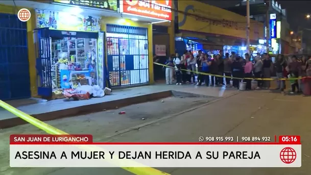 Asesinan a mujer y dejan herido a su pareja en San Juan de Lurigancho. Foto: América Noticias Asesinan a mujer y dejan herido a su pareja en San Juan de Lurigancho. Foto: América Noticias
