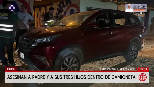Asesinan a un padre y a sus tres hijos en una camioneta en Piura. Foto: América Noticias