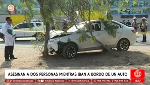 Balean a pareja en Comas: el vehículo tenía droga. Foto y video: América TV
