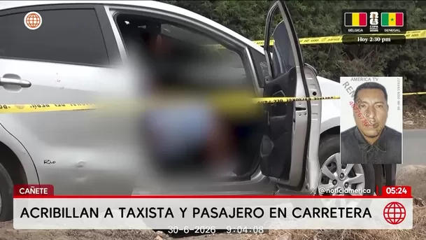 Asesinan a taxista y pasajero a balazos en Cañete. Foto: América Noticias Asesinan a taxista y pasajero a balazos en Cañete. Foto: América Noticias