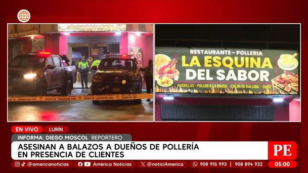 Asesinan a balazos a dueños de pollería en presencia de clientes en Lurín. Foto: América Noticias