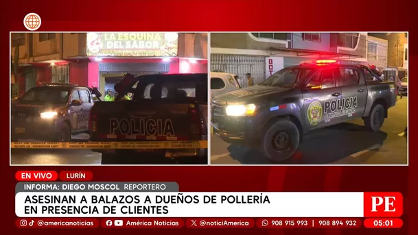 Asesinan a balazos a dueños de pollería en presencia de clientes en Lurín. Foto: América Noticias