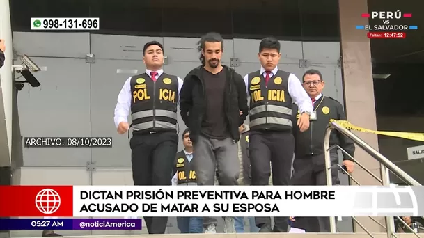 Prisión preventiva para hombre acusado de matar a su esposa. Foto: América Noticias Prisión preventiva para hombre acusado de matar a su esposa. Foto: América Noticias