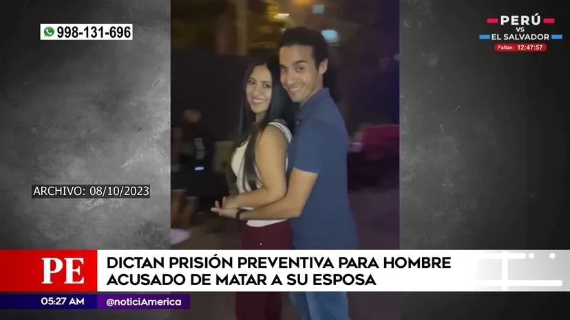 Asesinato en Cercado de Lima: Prisión preventiva para hombre acusado de matar a su esposa