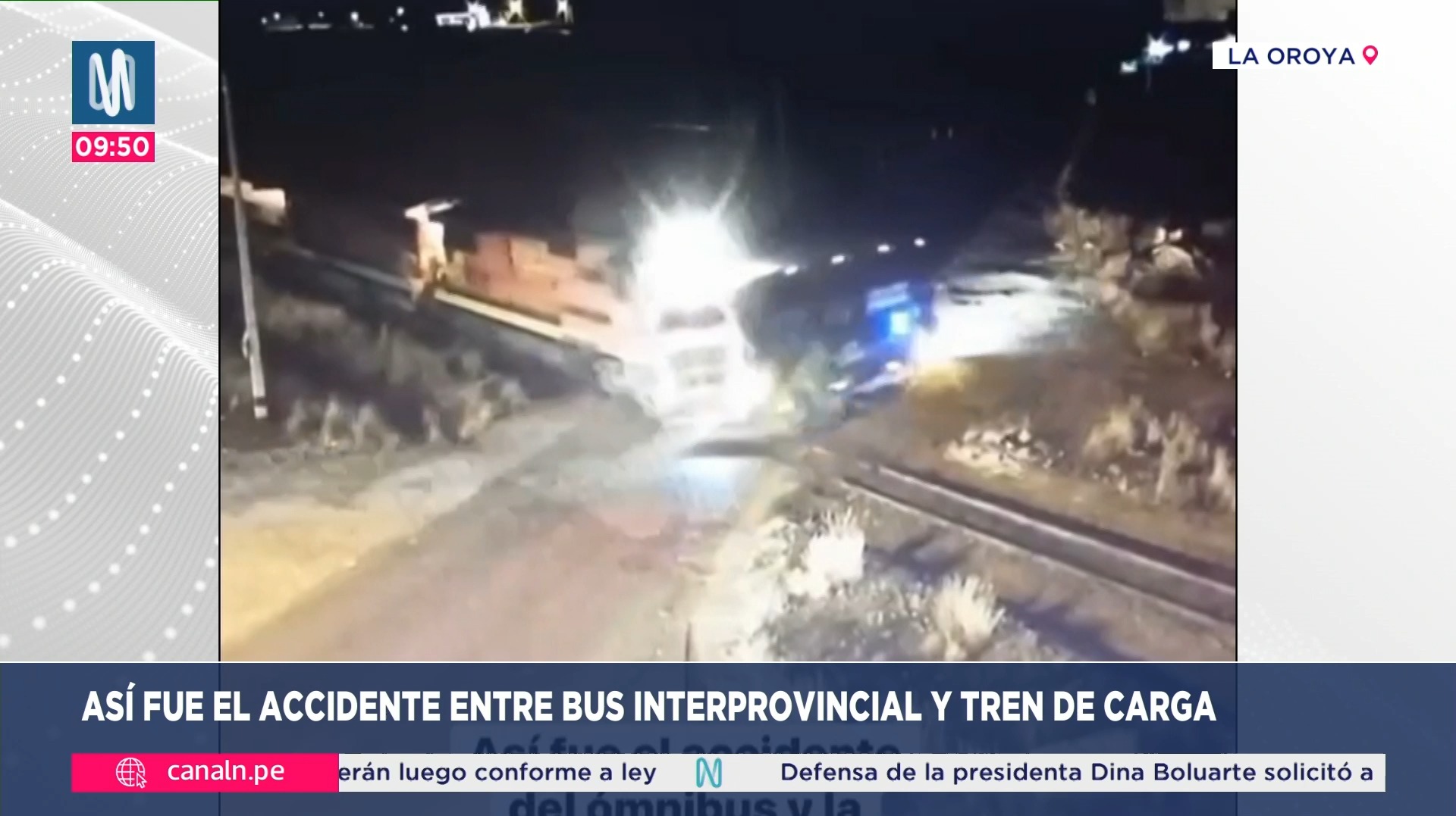 La Oroya: Así fue el accidente entre el bus interprovincial y tren de carga