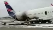 Así quedó la aeronave tras aterrizaje de emergencia en el Aeropuerto Jorge Chávez