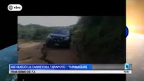 Así quedó la carretera Yurimaguas - Tarapoto tras fuerte sismo en Loreto