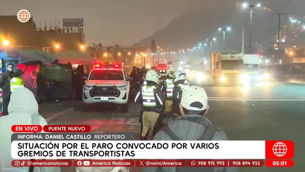 Así se desarrolla el paro de transportistas convocado gremios. Foto: América Noticias