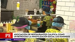 Restaurantes sobre inmovilización social. América Noticias