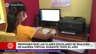 Coronavirus: Proponen que clases escolares virtuales se mantengan durante el año