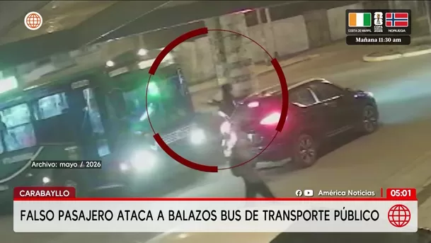 Atacan a balazos bus de empresa Salamanca Parral en Carabayllo. Foto: América Noticias