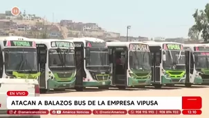 Atacan a balazos a bus de la empresa Vipusa. Foto y video: AN