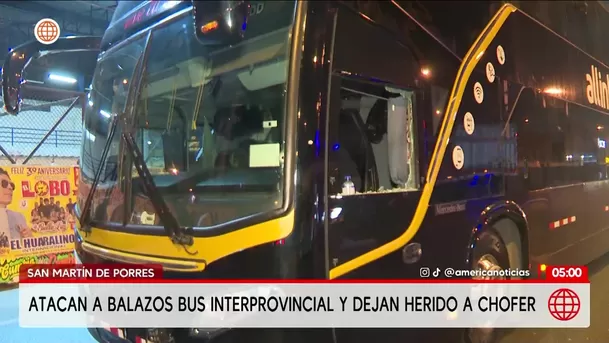 Atacan a balazos bus interprovincial en San Martín de Porres. Foto: América Noticias