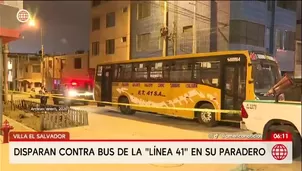 Atacan a balazos un bus de la línea 41 en Villa El Salvador/ Video y Foto: América Noticias