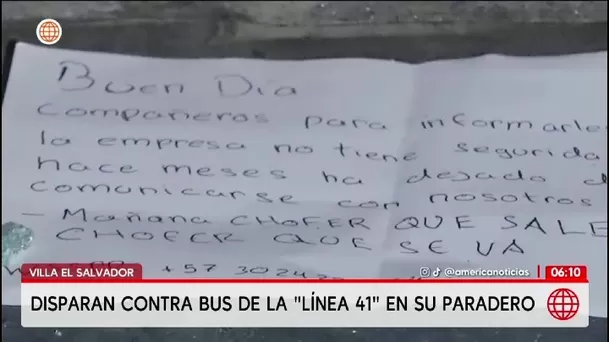 Balean bus de la línea 41 en Villa El Salvador/ América Noticias Balean bus de la línea 41 en Villa El Salvador/ América Noticias