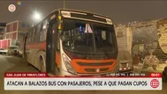 Atacan a balazos bus con pasajeros en San Juan de Miraflores