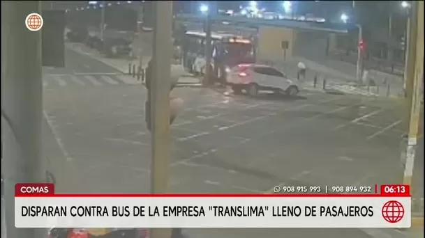 Delincuentes disparan contra bus de la empresa Translima en Comas/ América Noticias