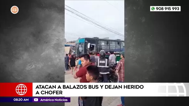 Atacan a balazos bus y dejan herido a chofer en Pachacamac. Foto: América Noticias
