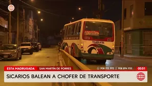 Atacan a balazos a chofer de bus en San Martín de Porres. Foto y video: América Noticias