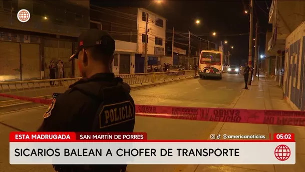 Atacan a balazos a chofer de bus en San Martín de Porres. Foto: América Noticias