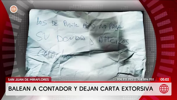 Atacan a balazos a un contador en San Juan de Miraflores. Foto: América Noticias