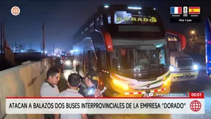 Atacan a balazos dos buses de la empresa El Dorado. Foto y video: América Noticias