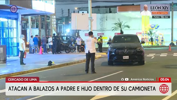 Atacan a balazos a un policía en retiro y a su hijo en camioneta en el Cercado de Lima. Foto: América Noticias Atacan a balazos a un policía en retiro y a su hijo en camioneta en el Cercado de Lima. Foto: América Noticias