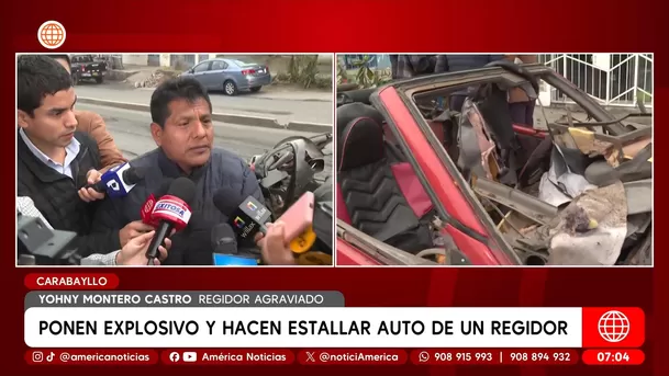 Atacan con explosivo vehículo del regidor de Carabayllo. Foto: América Noticias