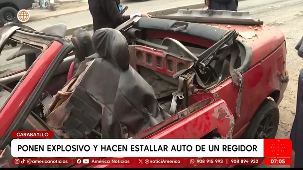 Atacan con explosivo vehículo del regidor de Carabayllo. Foto: América Noticias