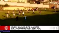 Atacan salvajemente a árbitro durante partido de la Copa Perú