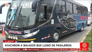Atacaron a balazos bus lleno de pasajeros en La Libertad. Foto y video: América Noticias