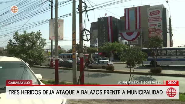 Tres heridos deja ataque a balazos frente a la municipalidad de Carabayllo. Foto: Unidad de investigación