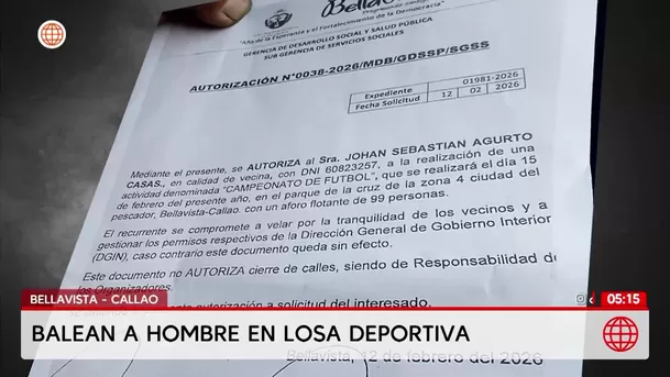 Ataque a balazos en losa deportiva de Bellavista deja un hombre herido de gravedad. Foto: América Noticias