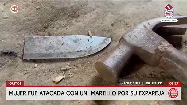 Ataque a mujer con martillo en Iquitos. Foto: América Noticias