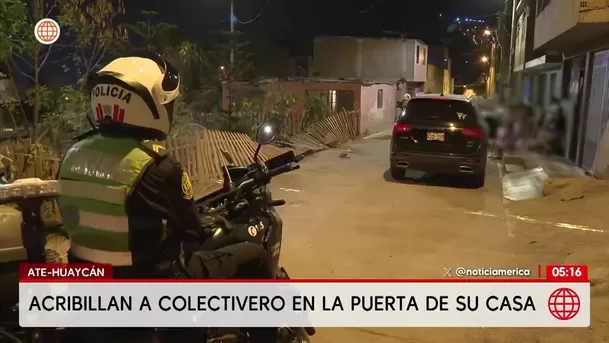 Ate: Acribillan a colectivero de 18 disparos en Huaycán. Foto: América Noticias