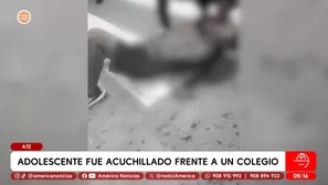 Adolescente fue acuchillado frente a un colegio en Ate. Foto y video: América Noticias