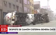Ate: Alarma por despiste y volcadura de camión cisterna con GLP  - Noticias de cisternas