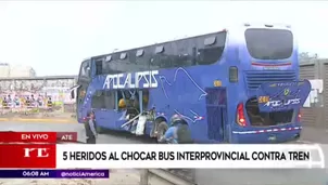 Choque de tren con bus en Ate. América Noticias