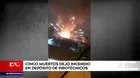 Ate: Cinco muertos dejó incendio en depósito de pirotécnicos 